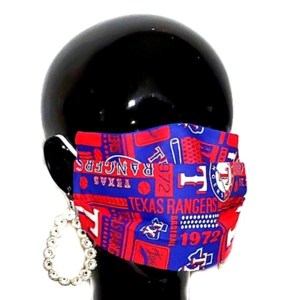 Texas Rangers Cotton Handmade Face Mask,Reuse&Wash